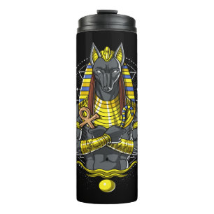Garrafa Térmica Anubis Egípcio Lobo Deus Egito Mito Ankh