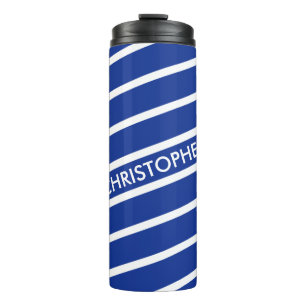 Garrafa Térmica APENAS STRIPES DE COR - azul + seu backgr. & ideia