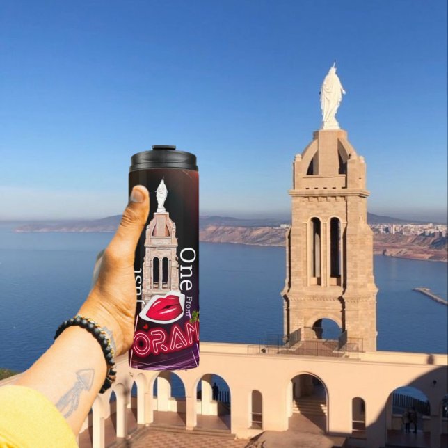 Garrafa Térmica Apenas um beijo de Oran, Black Neon Thermal Tumble (Criador carregado)