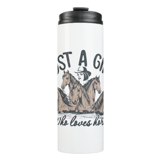 Garrafa Térmica Apenas uma garota que ama cavalos (Frente)