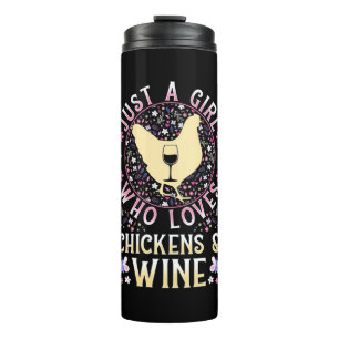 Garrafa Térmica Apenas Uma Garota Que Ama Galinhas E Vinho