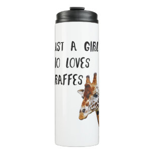 Garrafa Térmica Apenas Uma Garota Que Ama Girafas Animal Fofo Gira