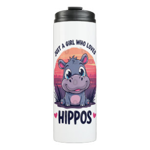 Garrafa Térmica Apenas uma garota que ama Hippos - Um bebê bonito