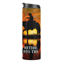 Aposentadoria de Cowboy, Cavalo e Pôr do Sol
