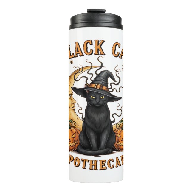 Garrafa Térmica Apothecary Gato Negro - Lua e Pum Testemunha do Ha (Frente)