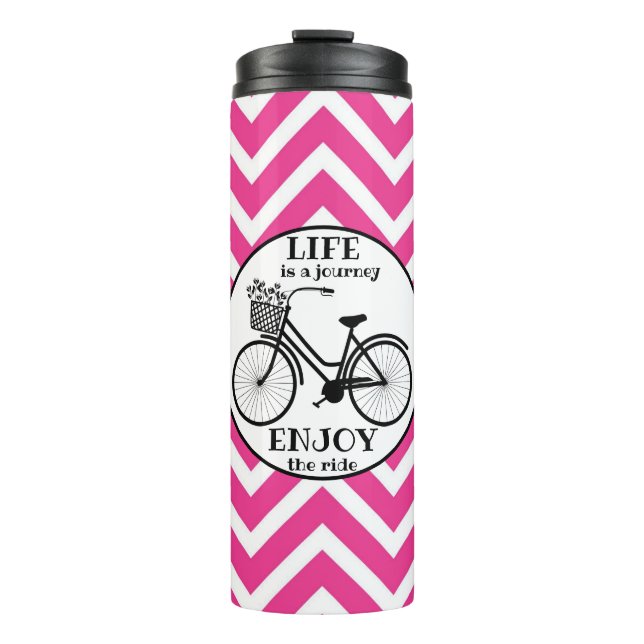 Garrafa Térmica Aproveite o passeio | Bicicleta Com Flores Motivac (Frente)