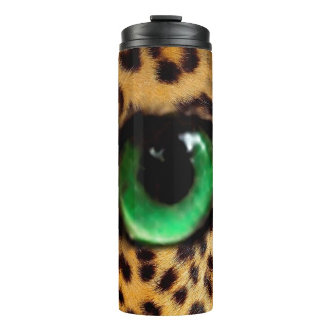 Garrafa Térmica Aproximação dos olhos de Leopard (Frente)