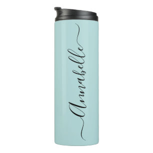 Garrafa Térmica Aqua Mint Verde Personalizado Nome Térmico Tumbler