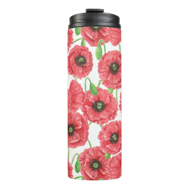 Garrafa Térmica Aquarela espalha o tumbler térmico padrão floral (Frente)