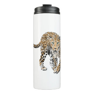Garrafa Térmica aquarela leopardo gato da selva animal pintado ver
