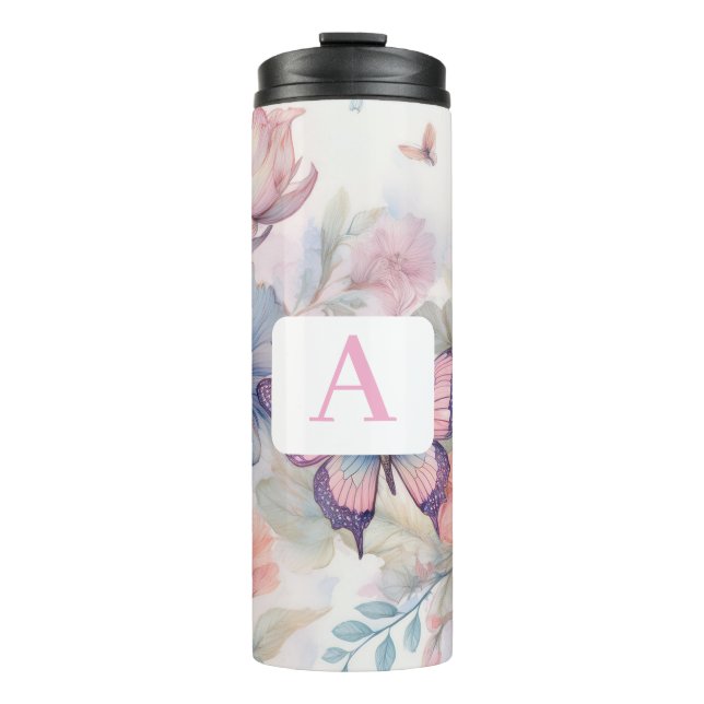 Garrafa Térmica Aquarela Personalizada com Monograma (Frente)