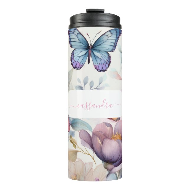 Garrafa Térmica Aquarela Personalizada com Nome (Frente)