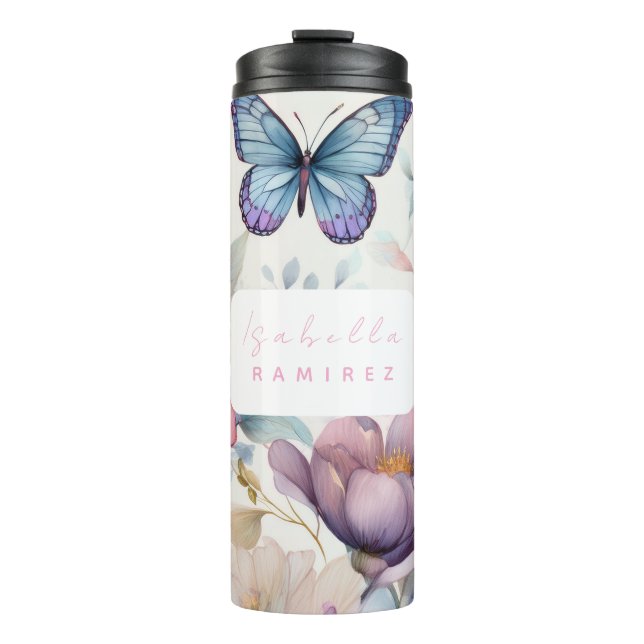 Garrafa Térmica Aquarela Personalizada com Nome (Frente)