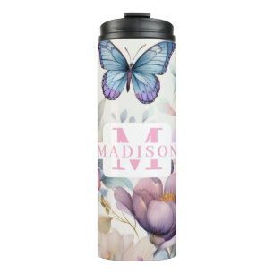 Garrafa Térmica Aquarela Personalizada com Nome e Monograma