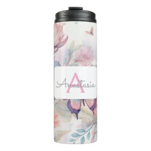 Garrafa Térmica Aquarela Personalizada com Nome e Monograma