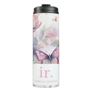 Garrafa Térmica Aquarela Personalizada com Nome e Monograma