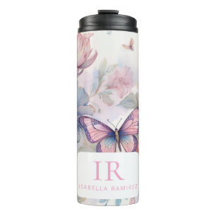 Garrafa Térmica Aquarela Personalizada com Nome e Monograma