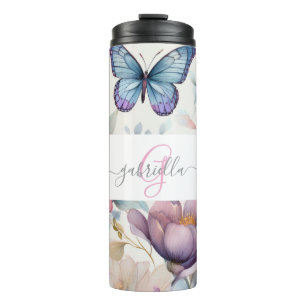 Garrafa Térmica Aquarela Personalizada com Nome e Monograma