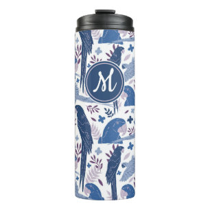 Garrafa Térmica Ara Parrot Blue Tropical Licença Padrão Monograma