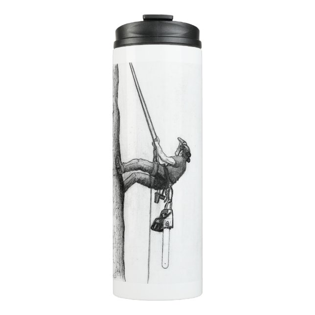 Garrafa Térmica Arb Arborist Árvore cirurgiã Cartão Chainsaw (Frente)