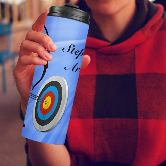 Garrafa Térmica Archery Female Archer com Destino personalizado (Enjoy your hot or cold beverage anytime.)