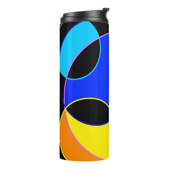 Garrafa Térmica Arco-íris cores círculos design (Giro à esquerda)