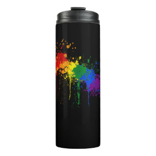 Garrafa Térmica Arco-Íris Pintar Sinalizador LGBT Orgulho Mês T
