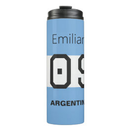 Garrafa Térmica Argentina Flag Personalized Soccer Fan Gear