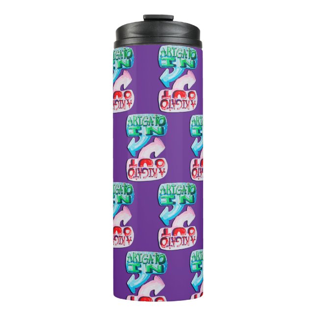 Garrafa Térmica Arigato In, Arigato Out (Frente)