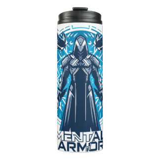 Garrafa Térmica Armadura Mental - Figura do Guerreiro com Capuz