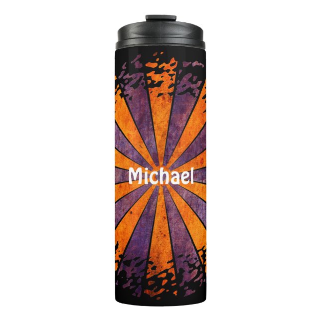 Garrafa Térmica Arredondar Rays Frame DART grunge + seu backgr. (Frente)