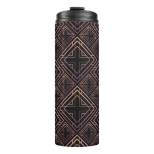 Garrafa Térmica Art Deco Black-Dourado Elegance