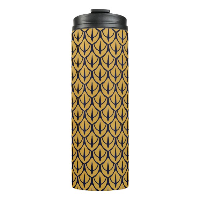 Garrafa Térmica Art Deco Dragon Scales - Blue and Gold Scales (Frente)