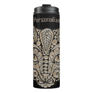 Garrafa Térmica Art deco gold e black Egypt style cat