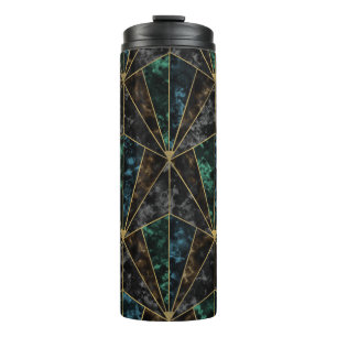 Garrafa Térmica Art Deco Marble: Malachite Luxury