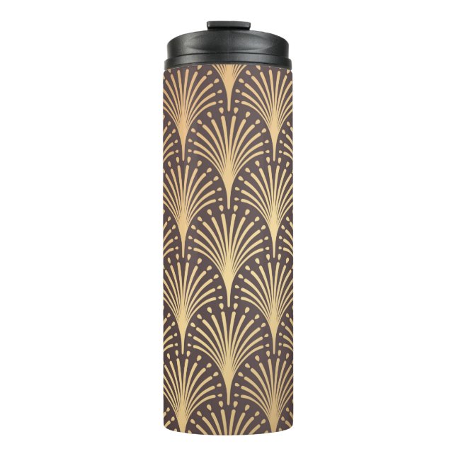 Garrafa Térmica Art Deco Pattern. Fundo de ouro perfeito. Mini (Frente)