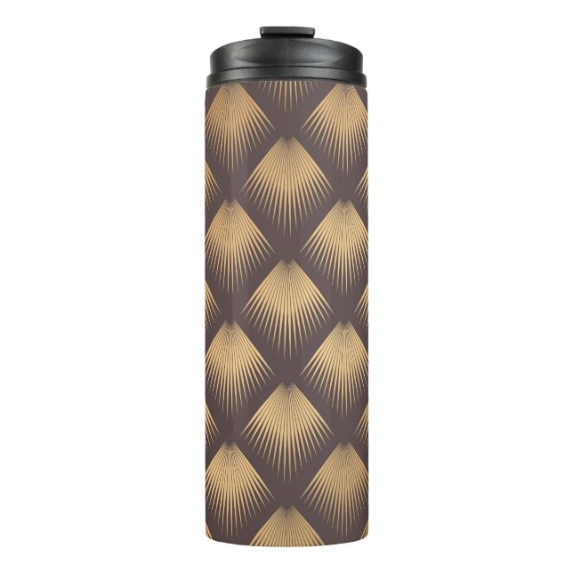 Garrafa Térmica Art Deco Pattern. Fundo de ouro perfeito. Mini (Frente)