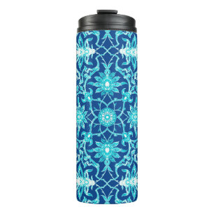 Garrafa Térmica Art Nouveau Azulejo chinês, azul e turquesa