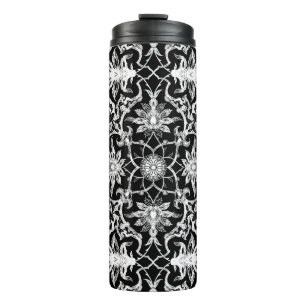 Garrafa Térmica Art Nouveau Azulejo chinês, preto e branco