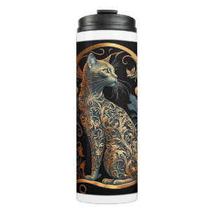 Garrafa Térmica Art Nouveau Cat Tumbler Térmico