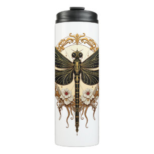 Garrafa Térmica Art Nouveau Dragonfly Elegante Steampunk