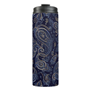 Garrafa Térmica Art Nouveau Floral Denim Design