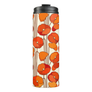 Garrafa Térmica Art Nouveau Poppies Térmico Tumbler
