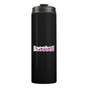 Garrafa Térmica Arte abstrata de beisebol Swish - Palavras feminin