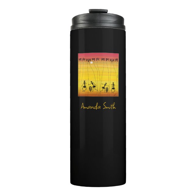 Garrafa Térmica Arte Africana, Fantástico Sunset Tropical (Frente)
