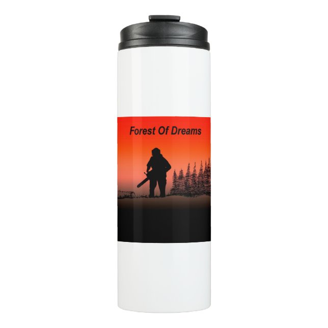 Garrafa Térmica Arte Arborista Árvore Cirurgiã Chainsaw Paisaw (Frente)