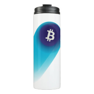 Garrafa Térmica Arte Bitcoin (Cometa - Estilo 1, Branco)