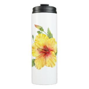 Garrafa Térmica Arte Botânica Yellow Hibiscus