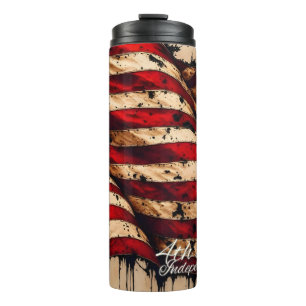 Garrafa Térmica Arte da Bandeira Americana Vintage para 4 de Julho