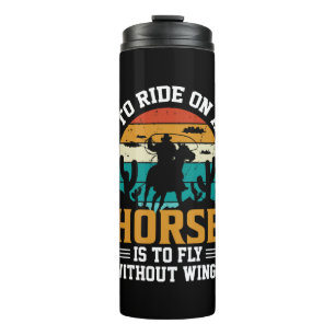 Garrafa Térmica Arte De Cavalo Para Andar Em Um Cavalo